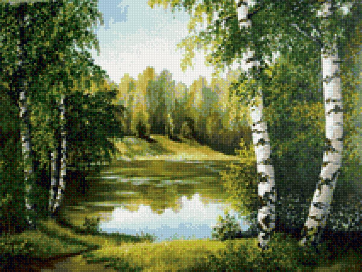 У реки - березы, лес - предпросмотр