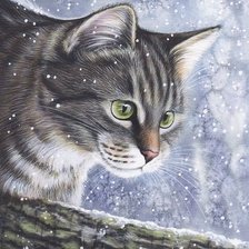 Схема вышивки «кошечка»