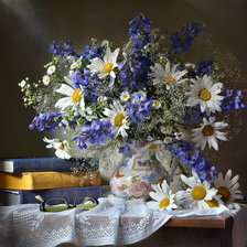 Схема вышивки «Цветы Ромашки Натюрморт»