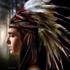 Схема вышивки «индеец 2»