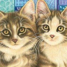 Схема вышивки «котята»