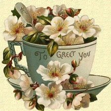 Схема вышивки «ЦВЕТЫ В КРУЖКЕ»