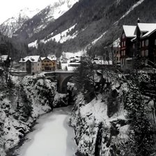 Схема вышивки «Река зимой»