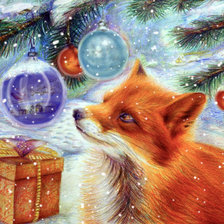 Схема вышивки «лиса»