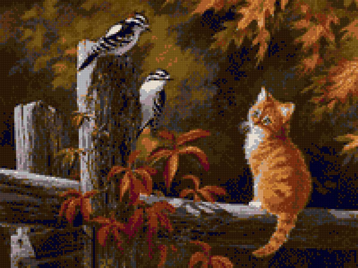 кот и птицы - предпросмотр