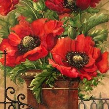 маки в вазе