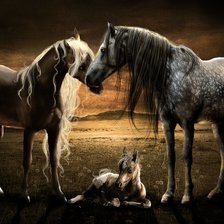 Схема вышивки «Лошади»