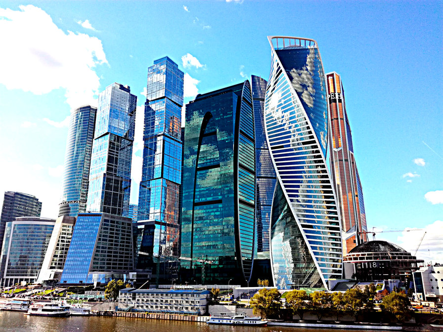 МоскваСити2 - река, городской пейзаж, дома, небоскреб, москва сити, москва, город - оригинал