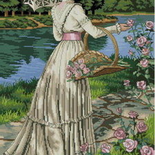 Схема вышивки «дама  с зонтиком»