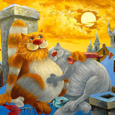 Схема вышивки «коты рисунки»