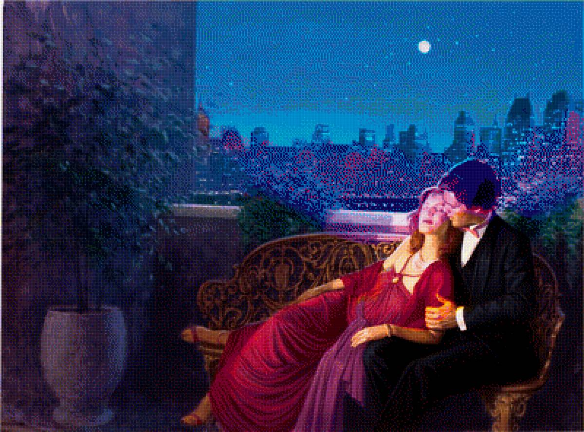 вечер для двоих - любовь, вечер, нежность, женщина, мужчина - предпросмотр