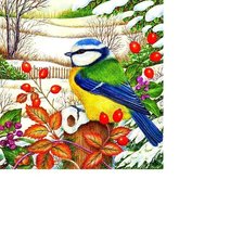 Схема вышивки «синичка»