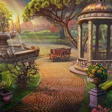 Схема вышивки «Биседка в саду»