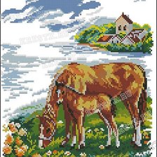 Схема вышивки «На пастбище»