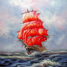 Схема вышивки «алые паруса»