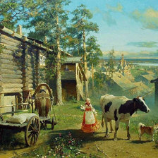 Схема вышивки «сельский пейзаж»