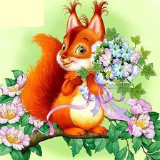 Схема вышивки «Белочка»