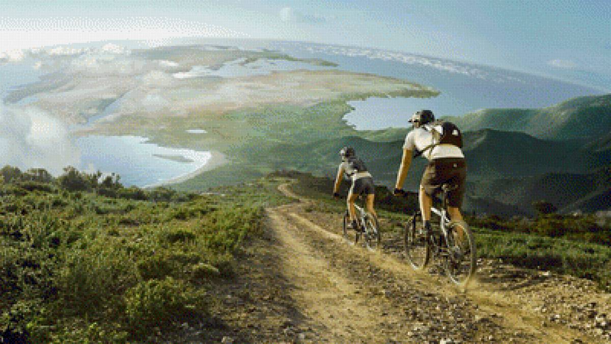 Путешествие - планета, путешествие.приключение, велосипед, люди, карта - предпросмотр