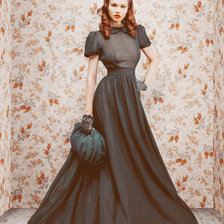 Схема вышивки «Ретро девушка»