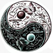 Схема вышивки «- Инь-янь, бабочки»