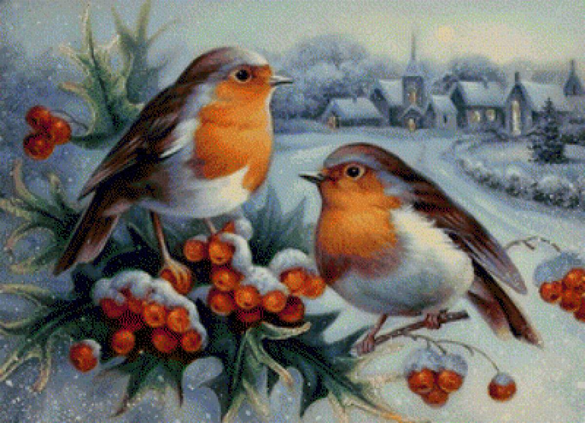 зимние птички - предпросмотр