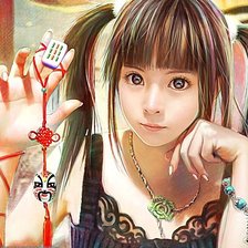 Схема вышивки «Японская девушка»