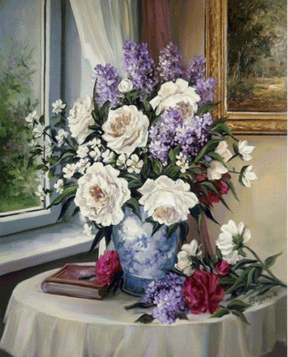 váza,okno,kvety - предпросмотр