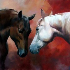 Схема вышивки «Лошади»