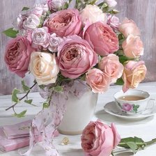 Схема вышивки «цветы в вазе»