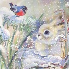 Схема вышивки «Рисованные зайчики»