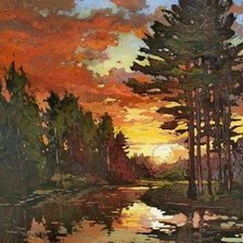 Схема вышивки «вечернее солнце (мини)»