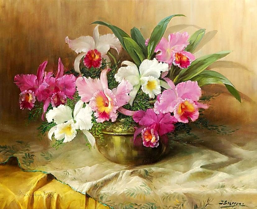 По картине худ. Julien Steppens. Натюрморт. - живопись., букет, натюрморт, цветы - оригинал