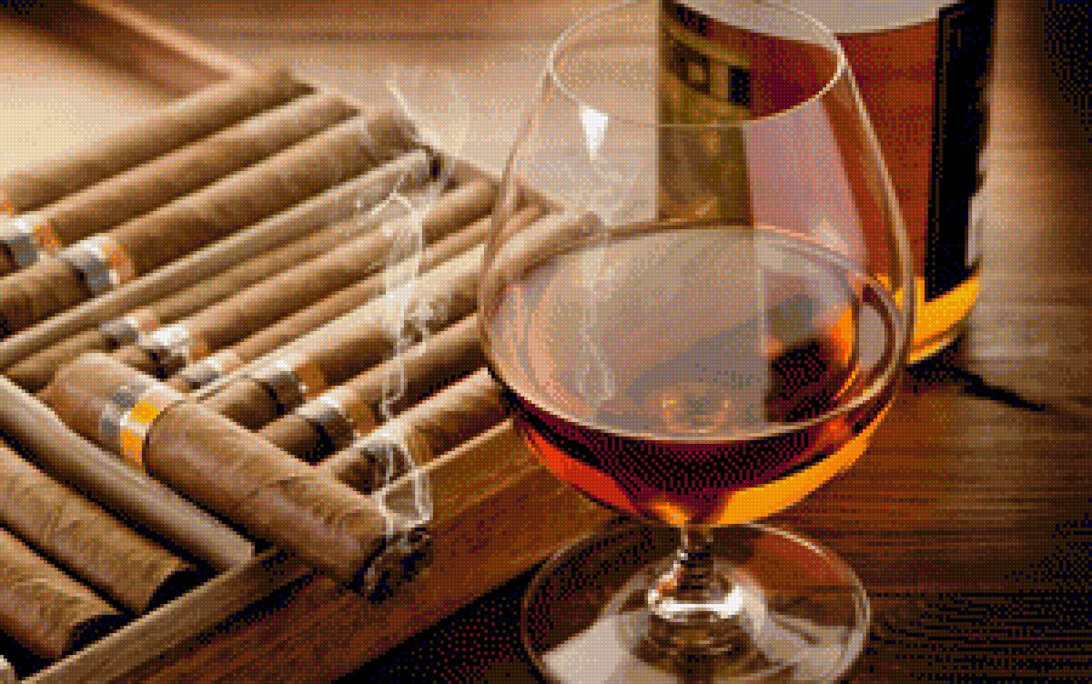 Мужской натюрморт - сигары, коньяк, натюрморт, бокал - предпросмотр