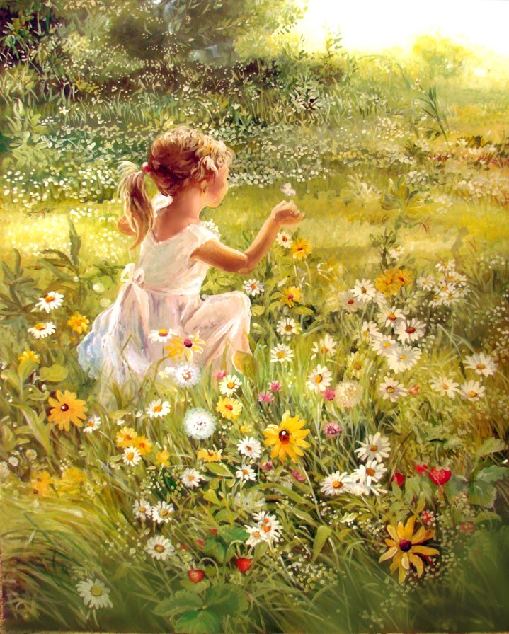 Девочка в поле - девочка, поле - оригинал