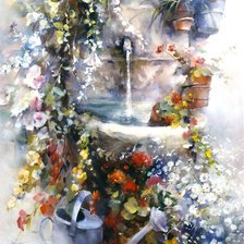 Схема вышивки «У фонтана»