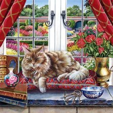 Схема вышивки «киска»