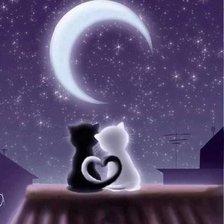 Схема вышивки «кошки на крыше»