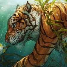 Схема вышивки «Тигр охотится»