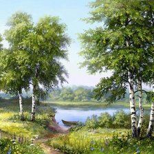 Схема вышивки «Весенний пейзаж»