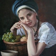 Схема вышивки «красавица с фруктами»