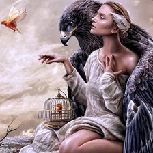 фентези-девушка с орлом