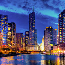 Схема вышивки «вечерний город»