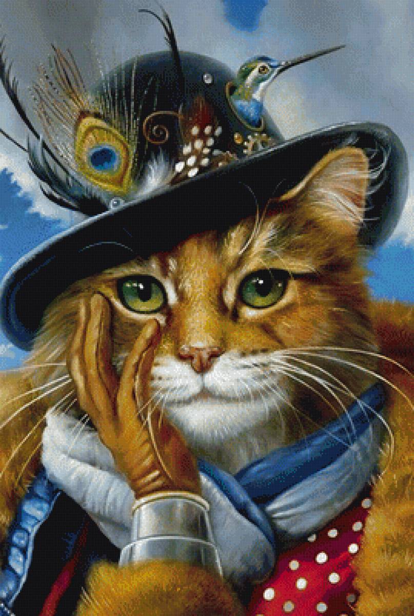 Портрет элегантной кошки - предпросмотр