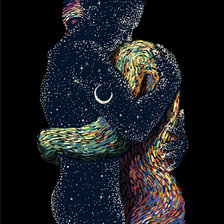 Схема вышивки «Пара во вселенной»