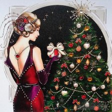 Схема вышивки «дама»