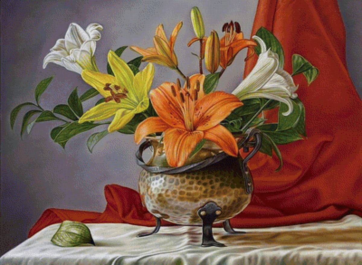 №1431746 - лилии, натюрморт, цветы - предпросмотр