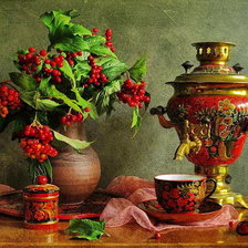 Схема вышивки «натюрморт с самоваром»