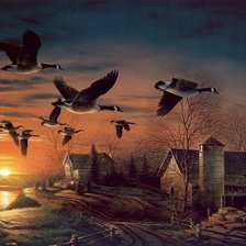 Схема вышивки «закат»