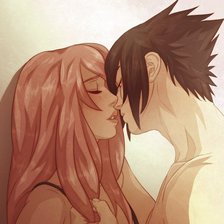 Схема вышивки «Саске и Сакура»