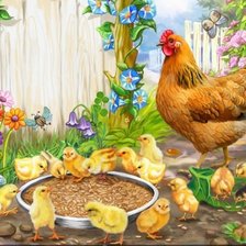 Схема вышивки «птичий двор»